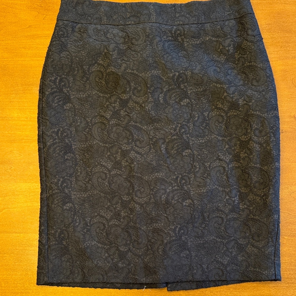 Ann Taylor Black Lace Pencil Skirt